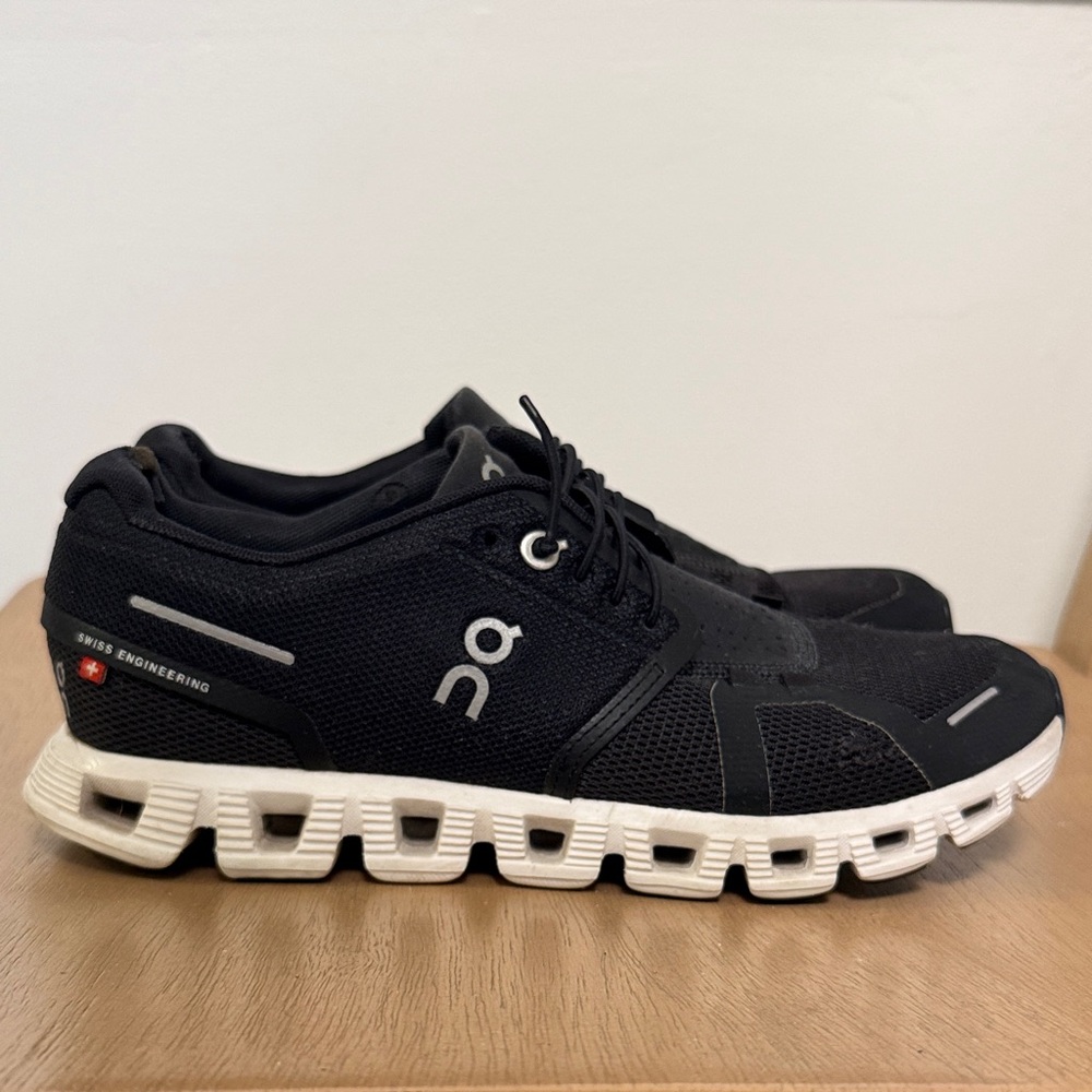 On Running Running Cloud Women’s Athletic Sneakers in Black/White